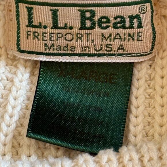 Vintage Cape Isle Knitters Hand Knit Argyle Sweater & LL. Bean XL - Picture 7 of 8